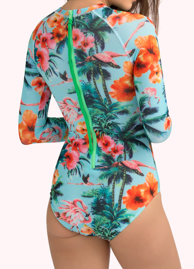 Venus Long Sleeve One Piece Swimsuit — Rainforest