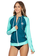 Axesea Hoodie Rash Guard UPF 50 Long Sleeve Swimsuit Top