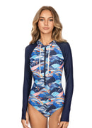 Axesea Feeling Nature Hooded  One Piece Swimsuit