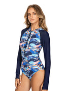 Axesea Feeling Nature Hooded  One Piece Swimsuit